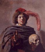 Frans Hals Portrait of a Young Man with a Skull oil painting reproduction